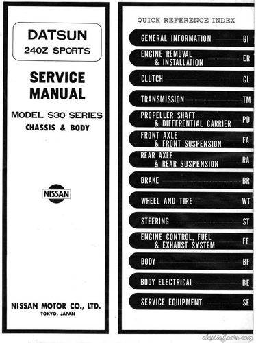 More information about "1970 240Z Factory Service Manual - Body & Chassis Volume"