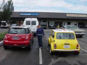 My gf with a new "JCP Works" mini and a 72' RHD