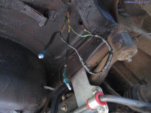shot of under belly of car after doing wire work...