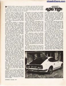 1971 Motorman NZ Magazine 240Z Review Page 02