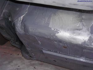 Z CAR Getting All Metal Filler on Undercarrige