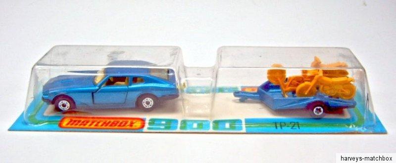 Matchbox TP-21 Datsun & Motorcycle Trailer met. blue mint rare french  blister | eBay