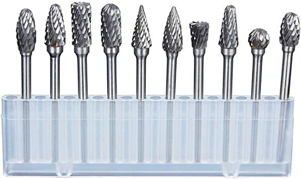 Wolfride 10pcs 1/8" Shank Double Cut Rotary Burr Set for Dremel Rotary Tool  Tungsten Carbide Cutter Rotary Burr Set for Metal Polishing,Carving:  Amazon.ca: Tools & Home Improvement