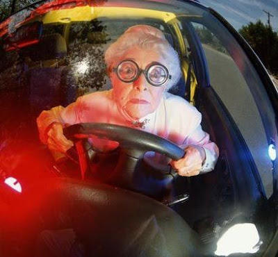 Image result for blue haired granny driver