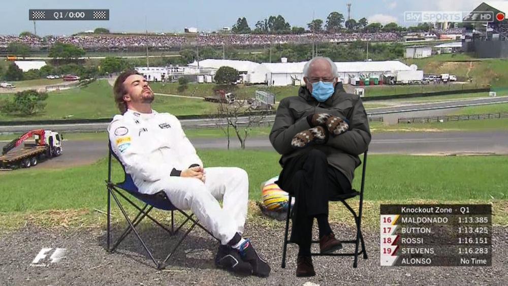 Jason Lim🇸🇬🇭🇰🇹🇼🇹🇭's tweet - "Fernando Alonso sunbathing with Bernie  Sanders " - Trendsmap