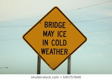 Image result for bridge ices over in winter alabama sign