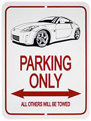 350Z Coupe Parking Sign, Pikes Peak White