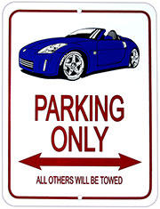 350Z Roadster Parking Sign, Daytona Blue