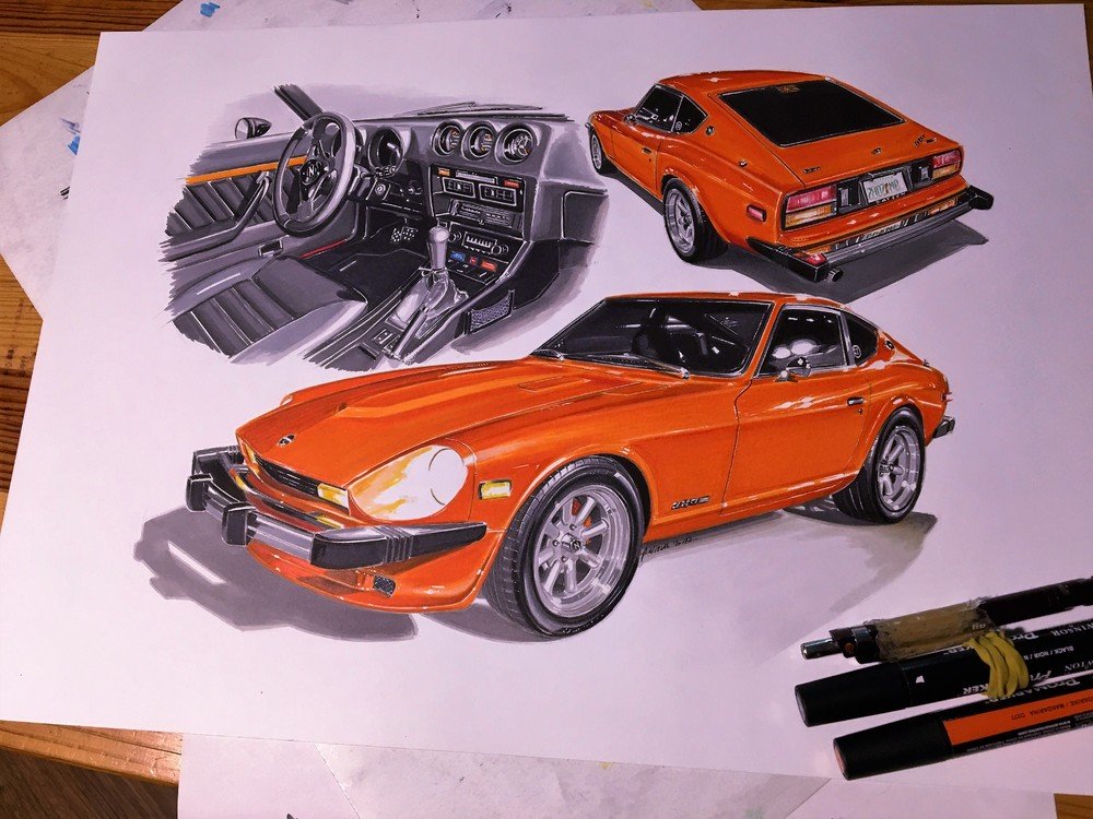 280Z Realistic Car Drawing by Przemek.jpg