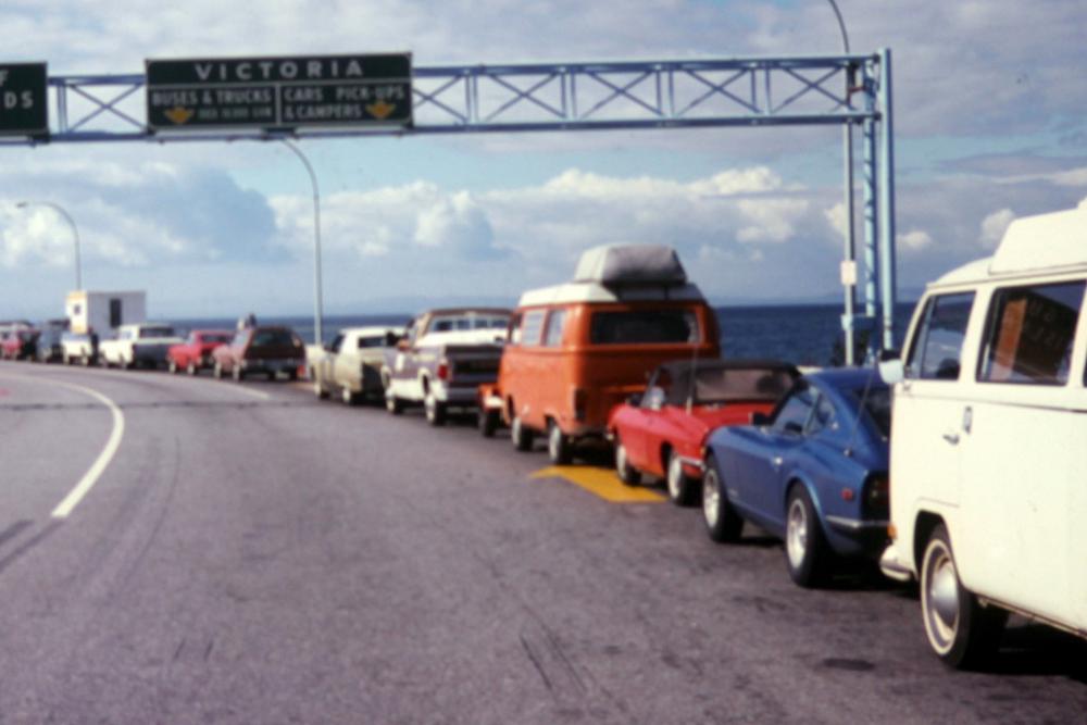 1974 in line for the ferry to Victoria BC.jpg