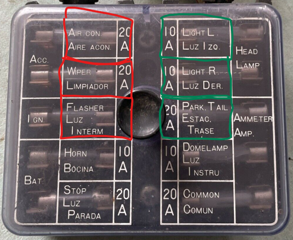 240z which fuse box circuits should see 12v when key is off? - Electrical -  The Classic Zcar Club